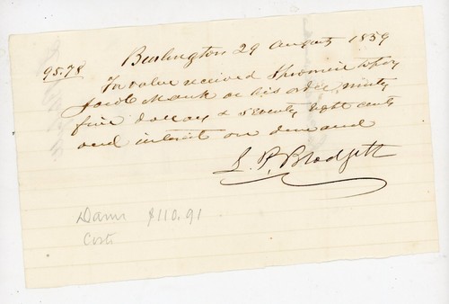 1839 antique manuscript - 1839,